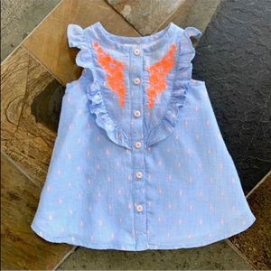 Tucker+Tate•6M•Softened Chambray•Embroidered Detail•Sleeveless~Lined~Button Down